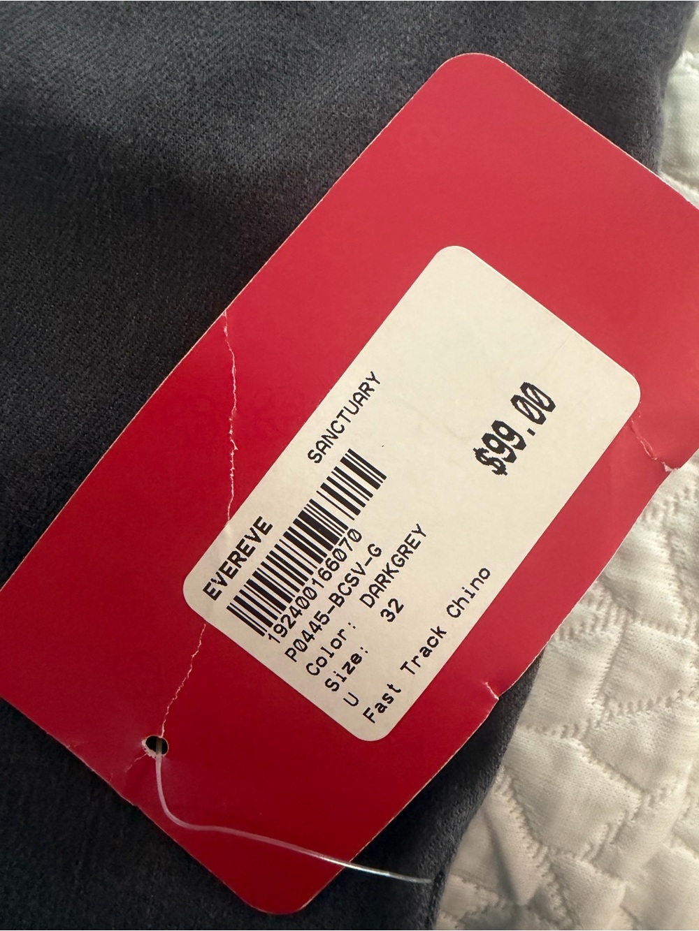 NWT Sanctuary Fast Track Chino Pants Dark Grey Size 32